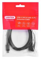 Adapterkabel Unitek (C476BK-1M) USB-C (M) - USB-A (F) 10Gbps 60 W