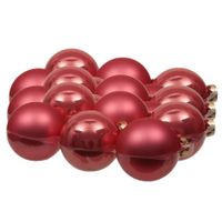 18x stuks glazen kerstballen bubblegum roze 8 cm mat/glans