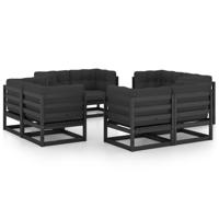 8-delige Loungeset met kussens massief grenenhout