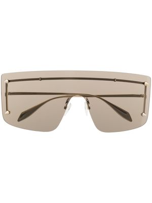 Alexander McQueen Eyewear lunettes de soleil à design oversize - Or