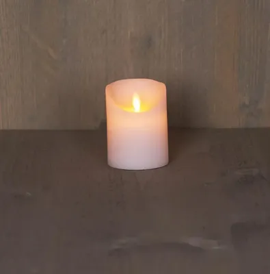 Anna&apos;s Collection LED kaars flame effect rustiek 7.5x10cm wit 1 stuks