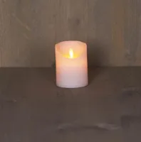 Anna&apos;s Collection LED kaars flame effect rustiek 7.5x10cm wit 1 stuks