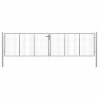 vidaXL Poort 415x150 cm gegalvaniseerd staal zilverkleurig - thumbnail