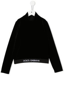 Dolce & Gabbana Kids pull à bande logo - Noir