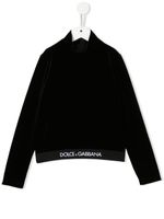 Dolce & Gabbana Kids pull à bande logo - Noir