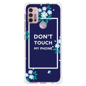 Motorola Moto G30 | G20 | G10 Anti Shock Case Flowers Blue DTMP