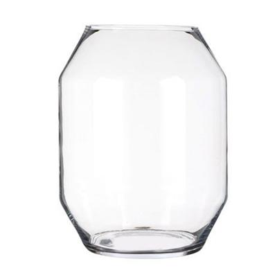 Bloemenvaas Dali Elegance - transparant glas - D30 x H40 cm - sierlijk hoekig model