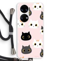 Katten: Huawei P50 Transparant Hoesje met koord Katten: Huawei P50 Transparant Hoesje met koord