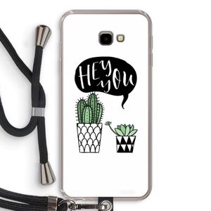 Hey you cactus: Samsung Galaxy J4 Plus Transparant Hoesje met koord