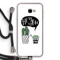 Hey you cactus: Samsung Galaxy J4 Plus Transparant Hoesje met koord