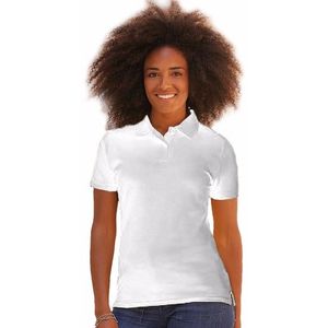 Wit poloshirt korte mouw voor dames medium fit kort model