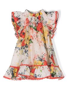 ZIMMERMANN Kids robe en coton à fleurs - Tons neutres