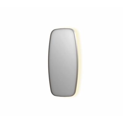 Spiegel INK SP30 50x4x100 cm incl. Indirect LED-Verlichting Rondom en Spiegelverwarming Geborsteld RVS