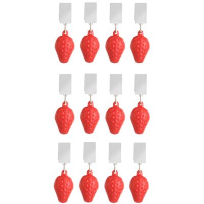Tafelkleedgewichten aardbeien - 12x - rood - kunststof - voor tafelkleden en tafelzeilen Tafelkleedgewichten aardbeien - 12x - rood - kunststof - voor tafelkleden en tafelzeilen