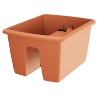 1x Kunststof balkon plantenpotten/bloempotten terracotta 40 cm   -