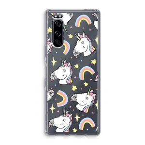Rainbow Unicorn: Sony Xperia 5 Transparant Hoesje