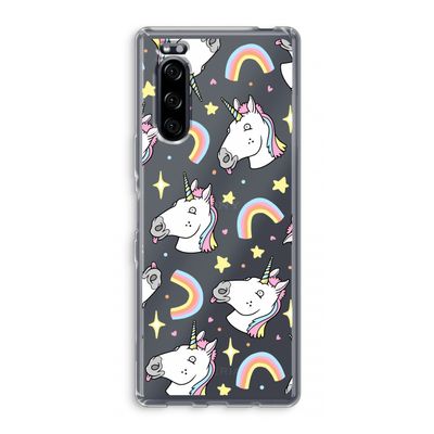 Rainbow Unicorn: Sony Xperia 5 Transparant Hoesje