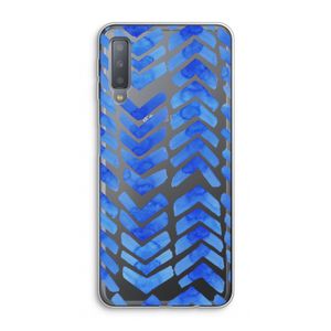 Blauwe pijlen: Samsung Galaxy A7 (2018) Transparant Hoesje
