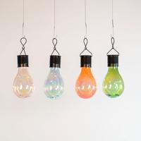 Solar lampje blauw/groen/roze/iriserend 4led warm wit 7,5x15 cm - Annas collection
