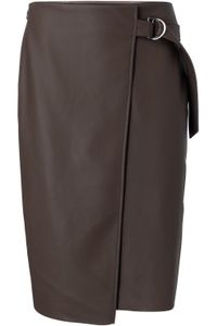 YAYA Rok Faux Leather Wrap Midi voor dames - Bruin - Maten: 34, 36 - Nieuwe collectie