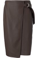 YAYA Rok Faux Leather Wrap Midi voor dames - Bruin - Maten: 34, 36 - Nieuwe collectie - thumbnail