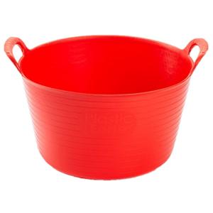 Flexibele emmer/kuip - 5x - rood - kunststof - rond - 56 liter - 60 x 53 x 38 cm - wasmand