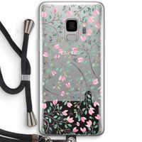 Sierlijke bloemen: Samsung Galaxy S9 Transparant Hoesje met koord