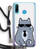 Cool cat: Huawei P30 Lite Transparant Hoesje met koord