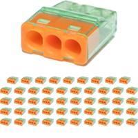Oranje 3-Polige Lasklem 0.2-2.5 mm² - Set van 50 Stuks
