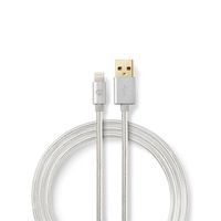 Data- en Oplaadkabel | Apple Lightning 8-pins male - USB A male | 1,0 m | Aluminium - thumbnail