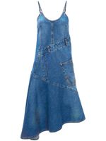 JW Anderson asymmetric cotton denim dress - Bleu - thumbnail