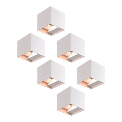 HOFTRONIC™ Set van 6 Dimbare LED Wandlamp Kansas wit 6 Watt 3000K Up & Down light IP54