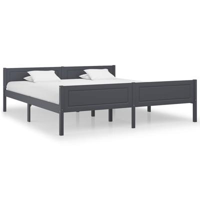 Bedframe massief grenenhout grijs 180x200 cm