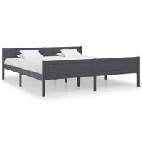 Bedframe massief grenenhout grijs 180x200 cm