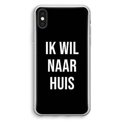 Ik wil naar huis - Zwart: iPhone XS Transparant Hoesje