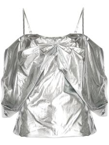 Rejina Pyo Lou off-shoulder metallic blouse - Argent