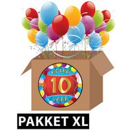 10 jaar feestartikelen pakket XL   - - thumbnail