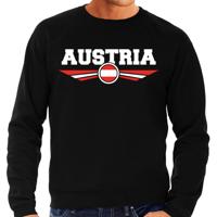 Oostenrijk land thema sweater - met vlag kleuren - zwart - heren - Supporters trui - lange mouwen