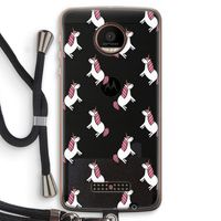 Eenhoorns overal: Motorola Moto Z Force Transparant Hoesje met koord