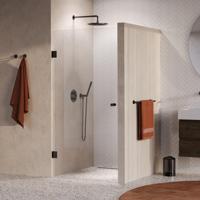 BRAUER Void Carving Nisdeur - 100x200cm - draaideur - glascoating - omkeerbaar - helder glas - geborsteld gunmetal PVD GS-VOCN1H100200GM