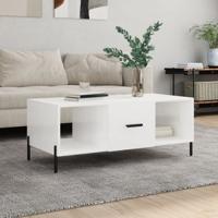 Salontafel 102x50x40 cm bewerkt hout hoogglans wit