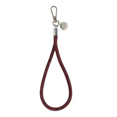 Telefoonkoord Diamond - Wijnrood - Zilver Telefoonkoord Diamond - Wijnrood - Zilver