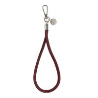 Telefoonkoord Diamond - Wijnrood - Zilver Telefoonkoord Diamond - Wijnrood - Zilver