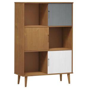 The Living Store MOLDE Boekenkast - 90x35x133.5 cm - Massief grenenhout - UV-vernis