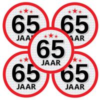 65 jaar leeftijd sticker - 10x - rond - Dia 15 cm - 65 jaar verjaardag - jubileum - leeftijd versier