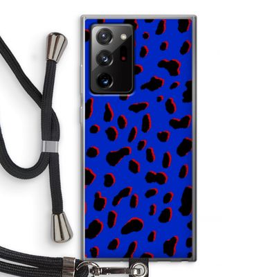 Blue Leopard: Samsung Galaxy Note 20 Ultra / Note 20 Ultra 5G Transparant Hoesje met koord