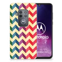 Motorola One Zoom | TPU bumper | Zigzag Multi Color