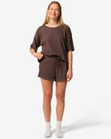HEMA Dames Lounge Korte Broek Wafel Bruin (bruin)
