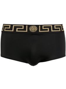 Versace slip de bain à bande Greca - Noir