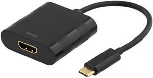 Deltaco USBC-HDMI video kabel adapter 0,1 m USB Type-C Zwart